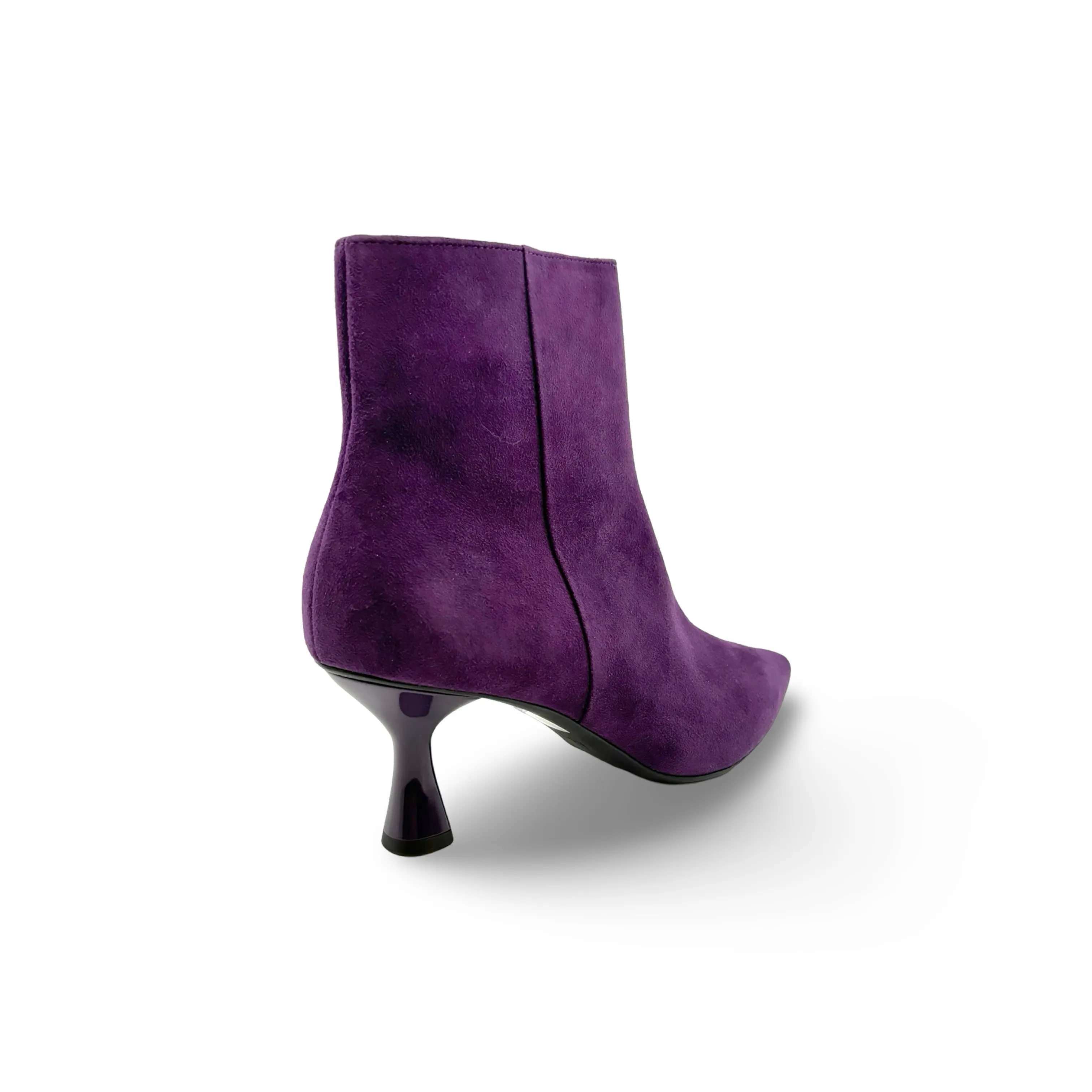 106502 Charlene Purple Ankle Boot Kitten Heel