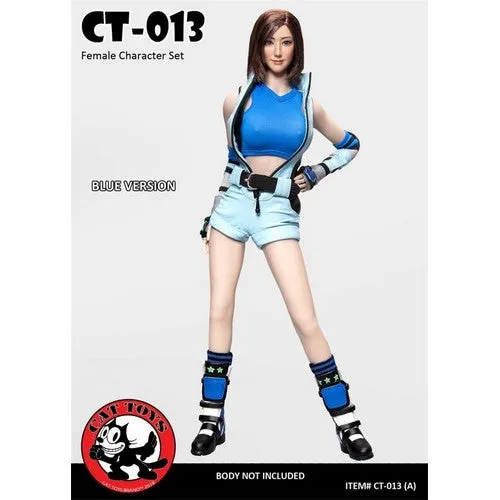 1:6 Tekken - Asuka Blue / Red Combat Suit Female Custom Figure Set (Outfit   Headsculpt Only) Cat Toys