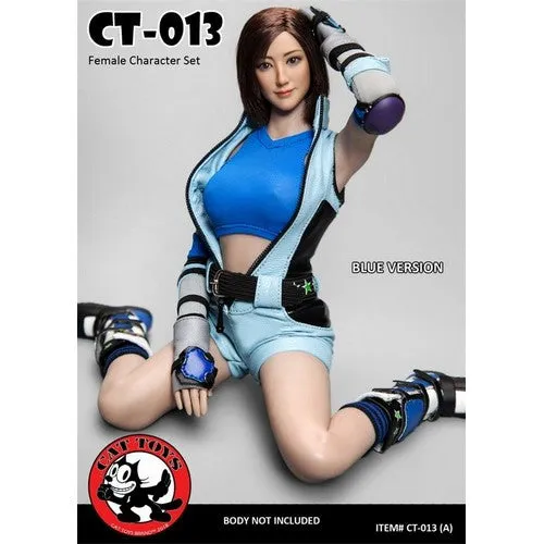 1:6 Tekken - Asuka Blue / Red Combat Suit Female Custom Figure Set (Outfit   Headsculpt Only) Cat Toys