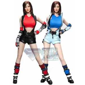 1:6 Tekken - Asuka Blue / Red Combat Suit Female Custom Figure Set (Outfit   Headsculpt Only) Cat Toys