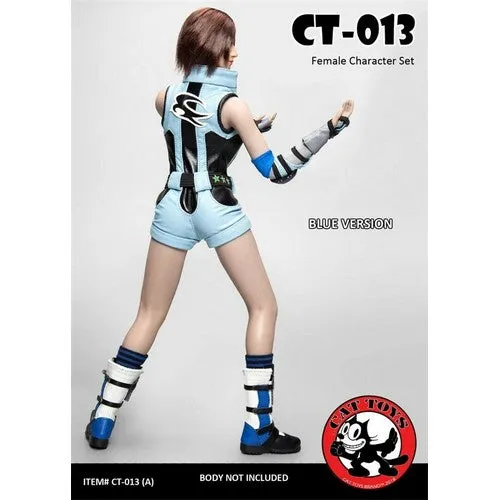 1:6 Tekken - Asuka Blue / Red Combat Suit Female Custom Figure Set (Outfit   Headsculpt Only) Cat Toys