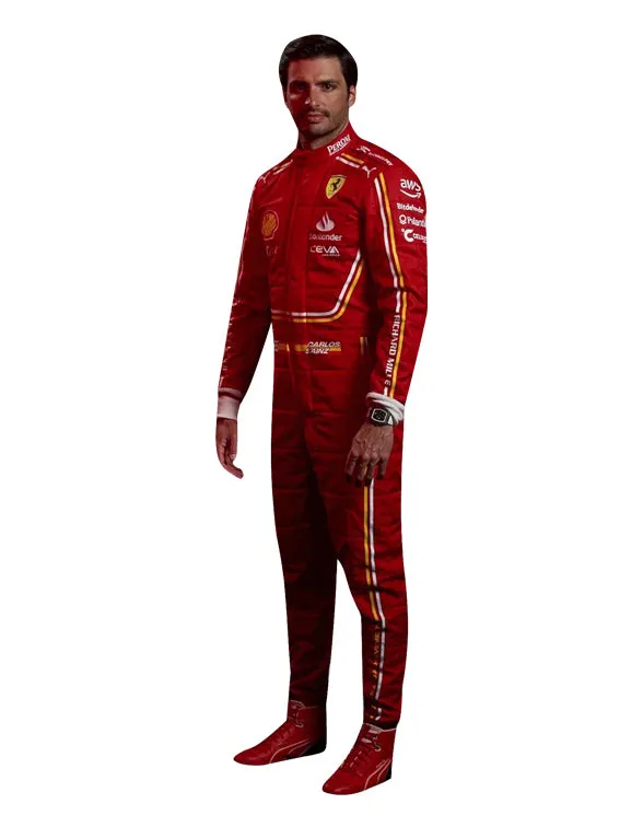 2024 Carlos Sainz Ferrari F1 Race Suit REPLICA