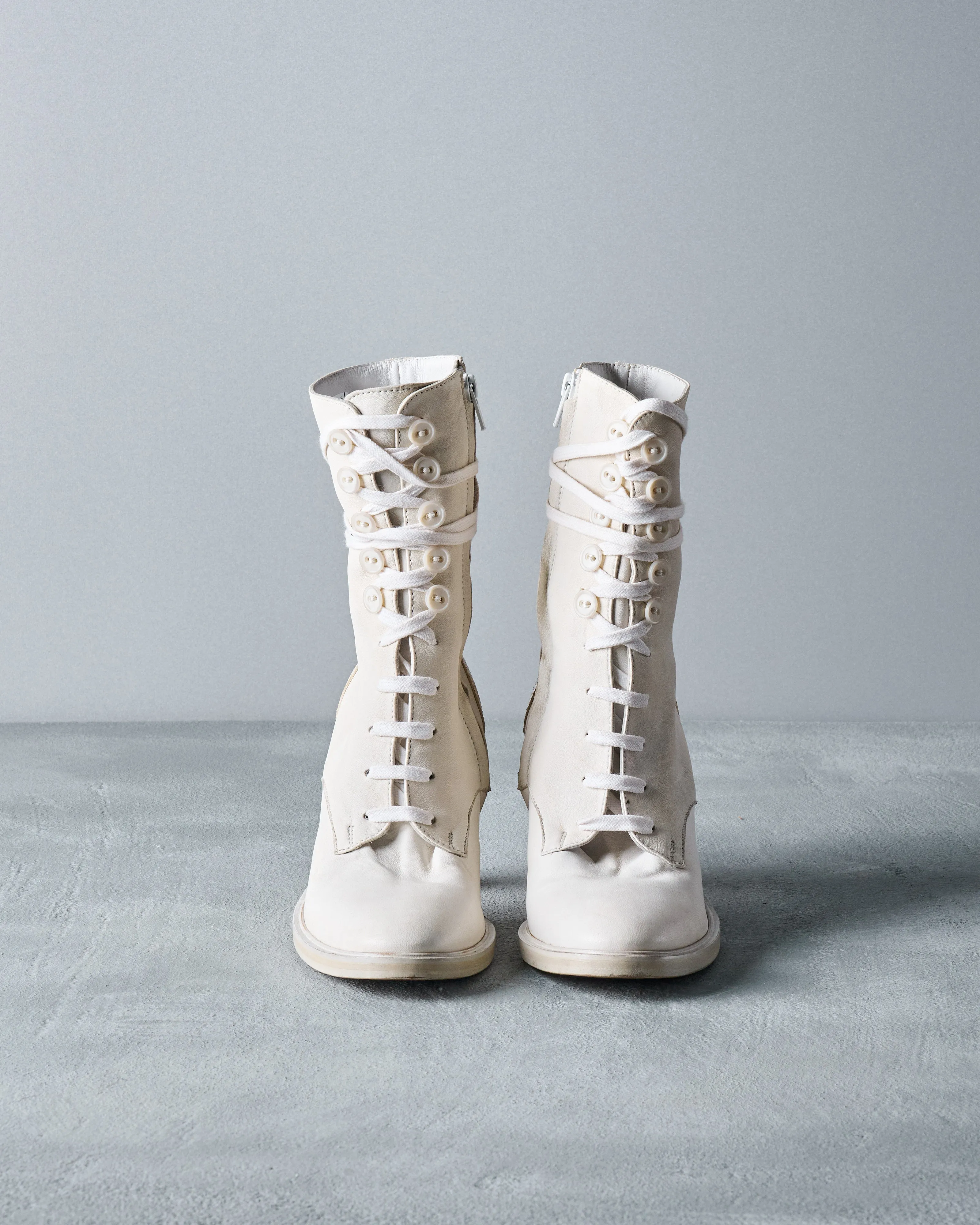 A. F. Vandevorst Buttoned lace-up heeled boots