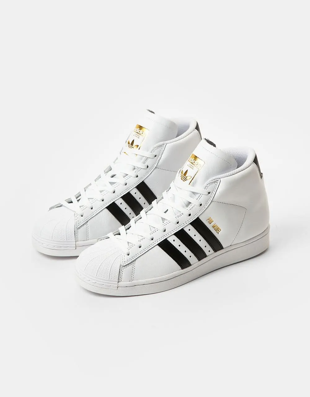 adidas Pro Model ADV Skate Shoes - White/Core Black/Gold Metallic