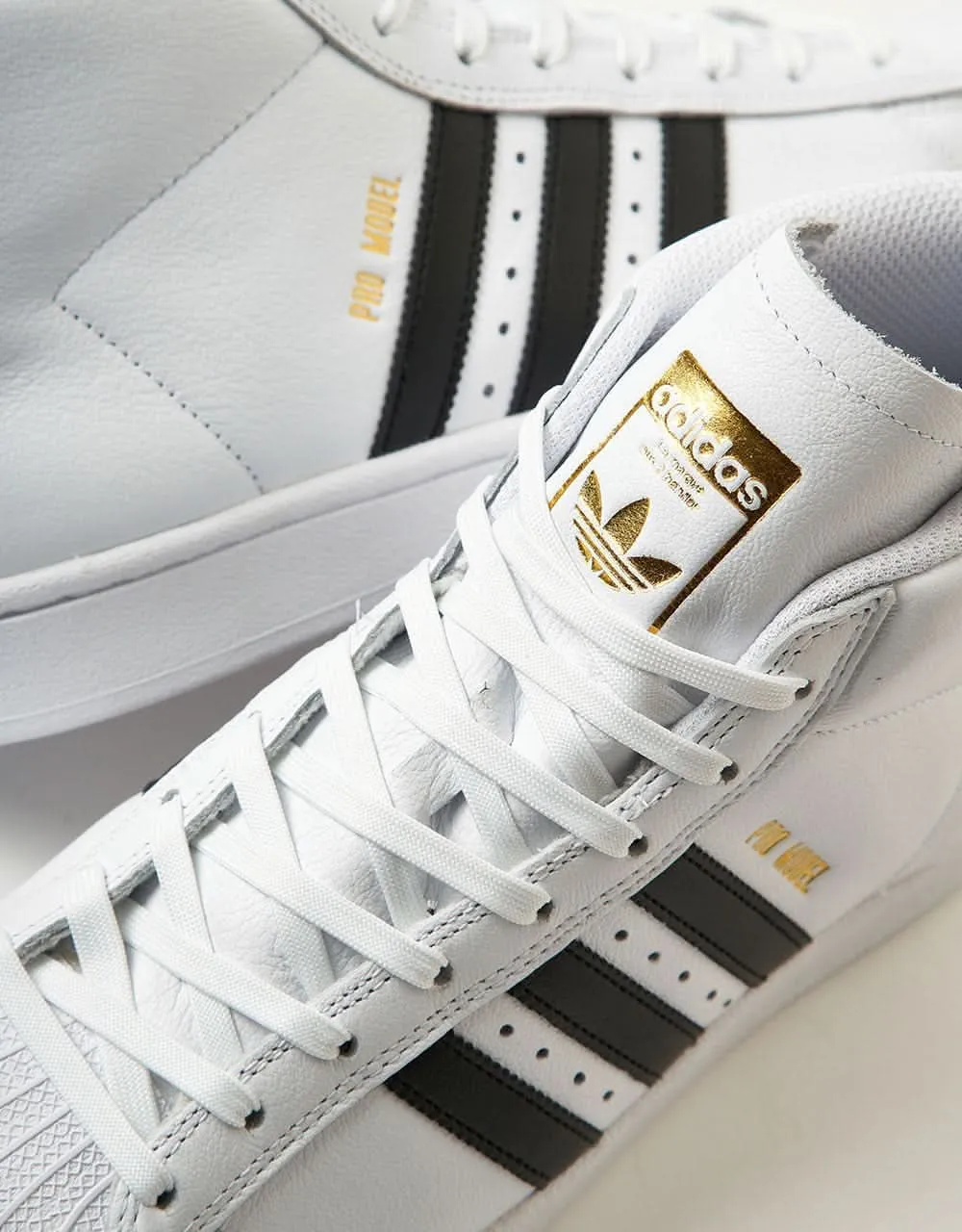 adidas Pro Model ADV Skate Shoes - White/Core Black/Gold Metallic