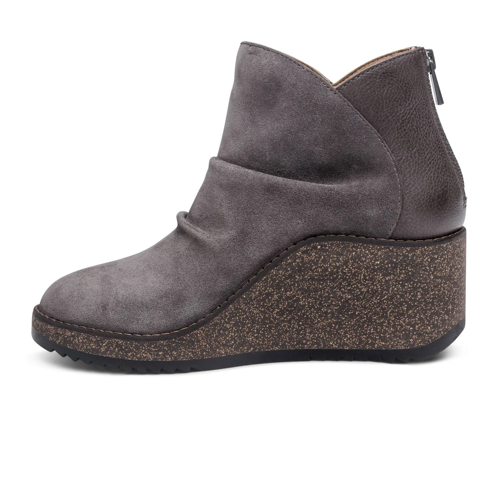 Aetrex Kara Ankle Wedge Boot (Women) - Charcoal