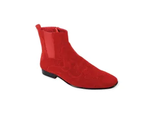 After Midnight Velvet Boot in Red