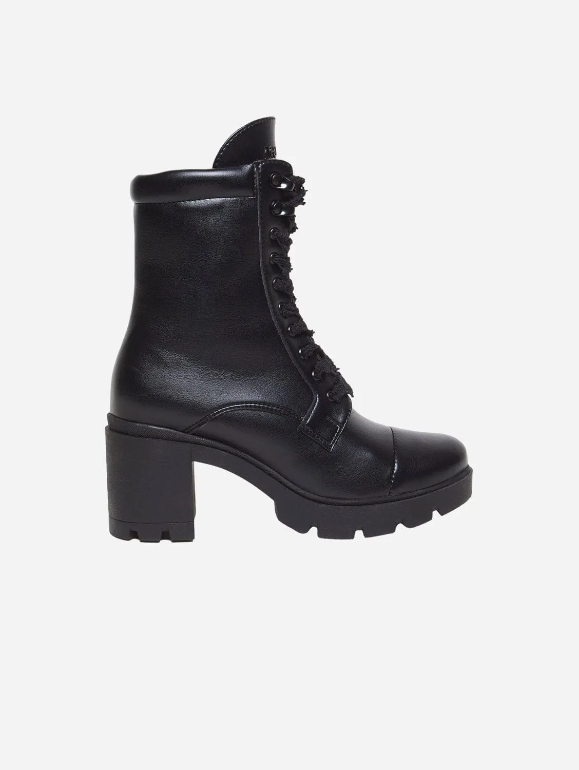 Aga Vegan Leather Lace-up Boots | Black