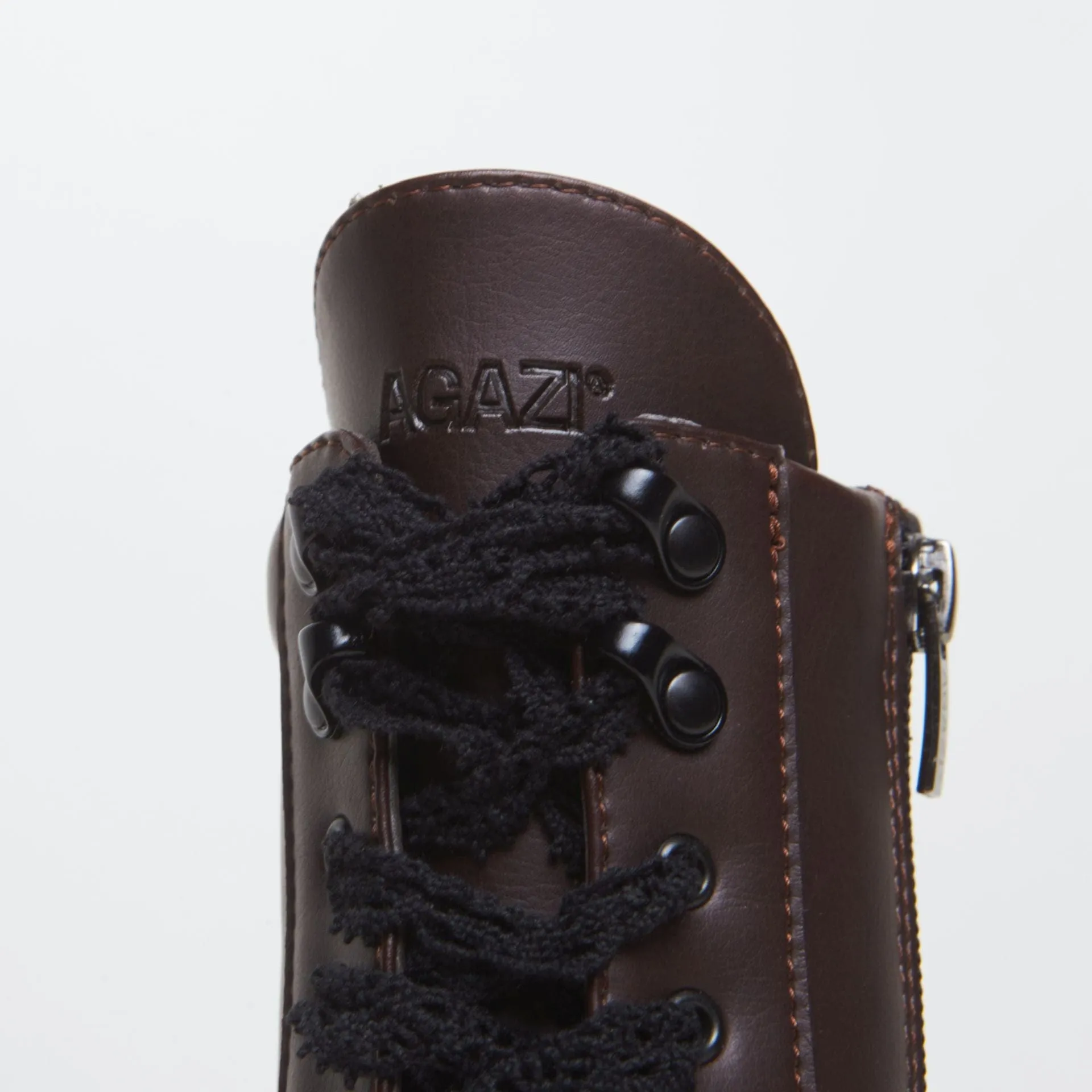 Aga Vegan Leather Lace-up Boots | Chocolate