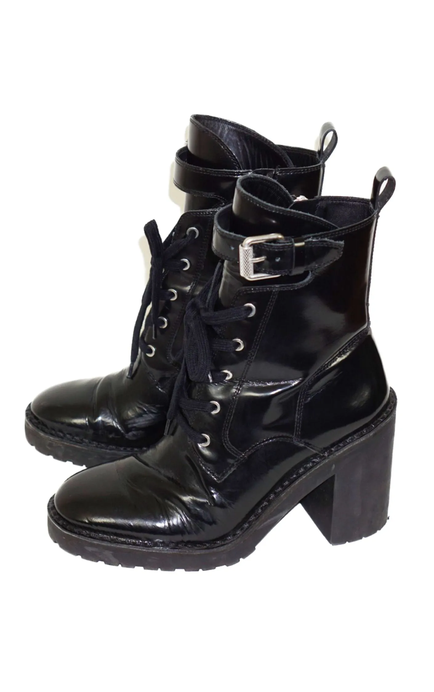 ALL SAINTS ALLSANITS Casey Heeled Leather Combat Boots