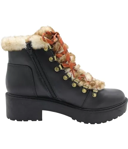 American Eagle Womens Faux Fur Solid Combat Boots