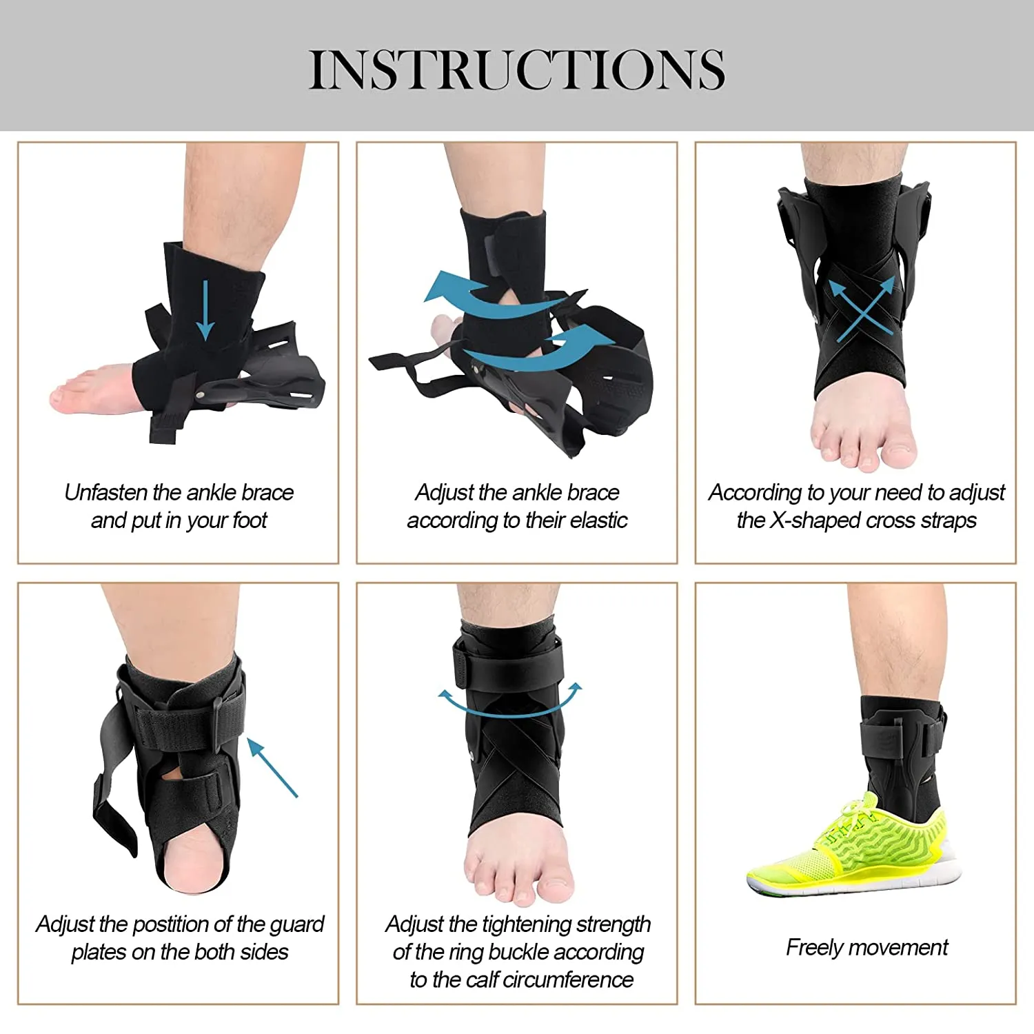 Ankle Support Brace for Ankle Sprains-L