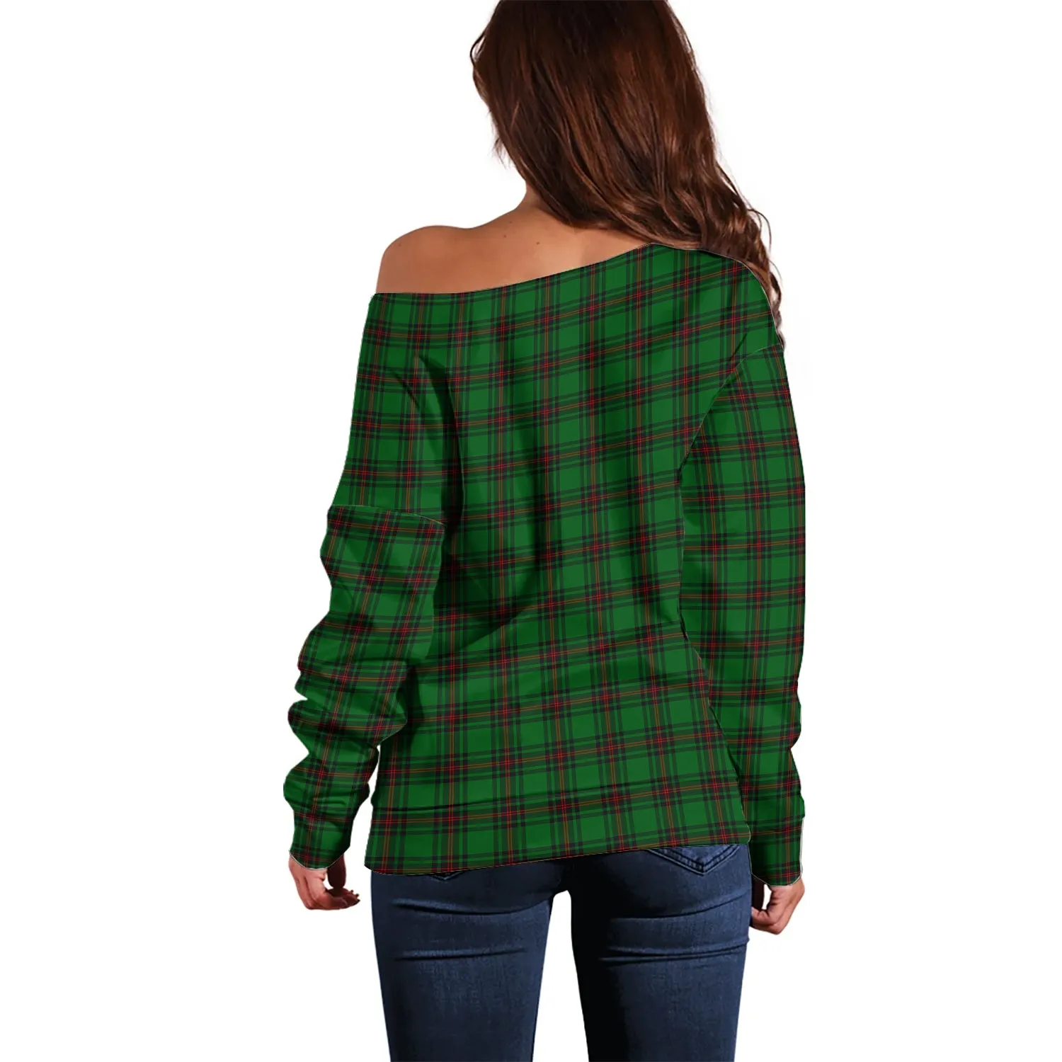 Anstruther Tartan Off Shoulder Women Sweater