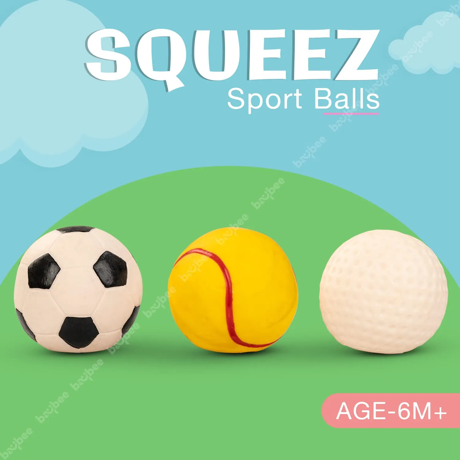 BAYBEE Mini Sports Squeeze Soft Rubber  Balls for Toddlers & Kids