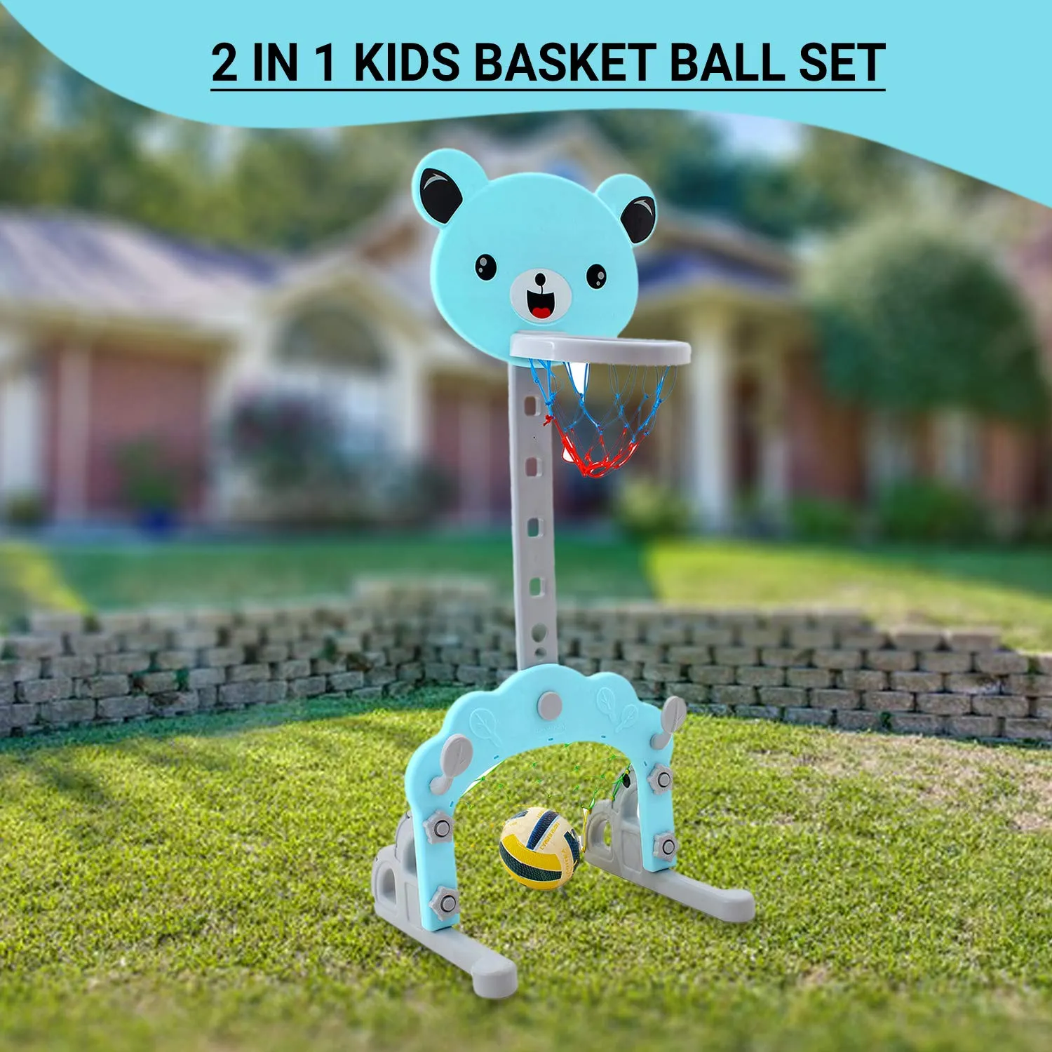 Baybee Multi Activity Sports Basketball Toys for Kids Basket Ball for Babies (Catbear)