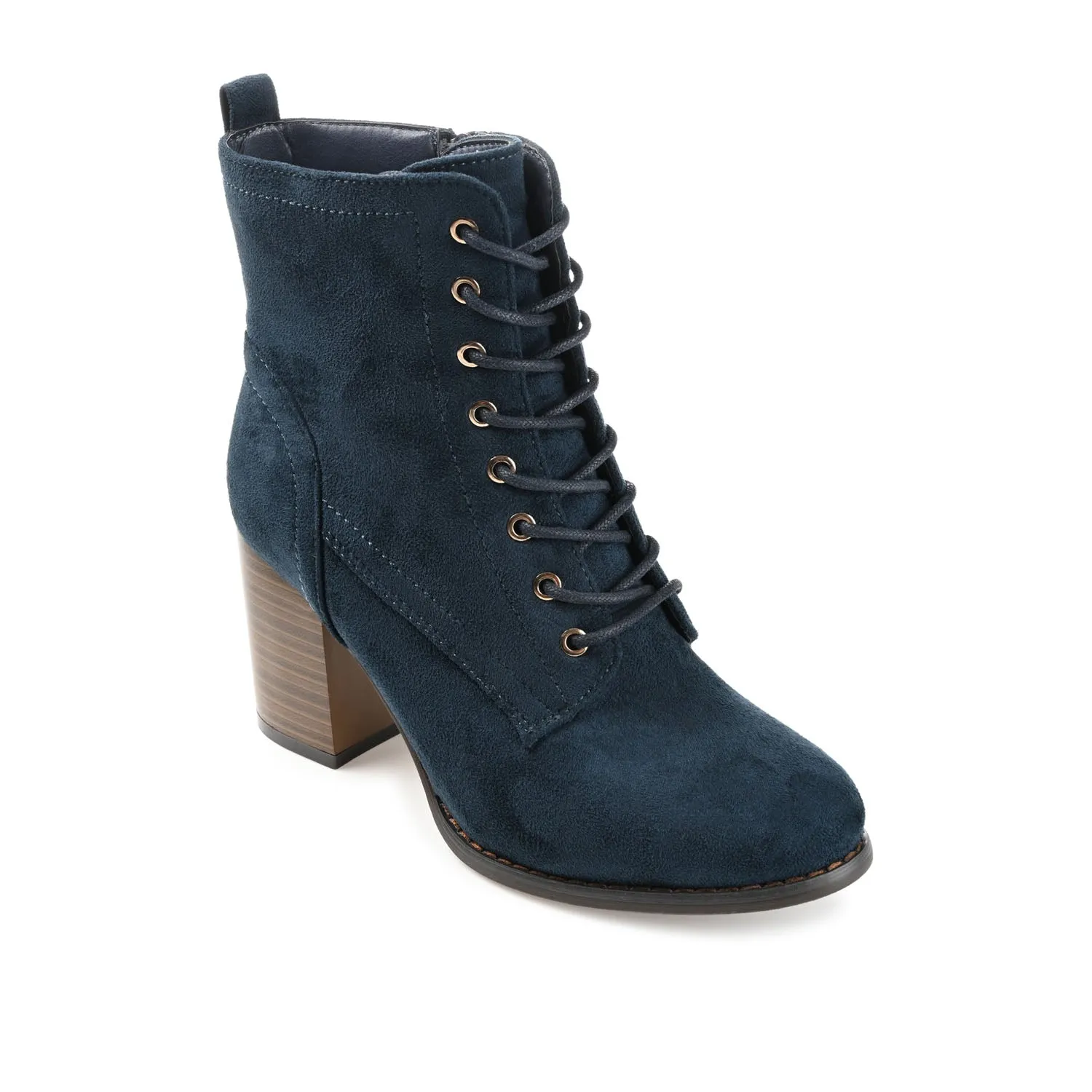 BAYLOR LACE-UP BOOTIES IN FAUX SUEDE