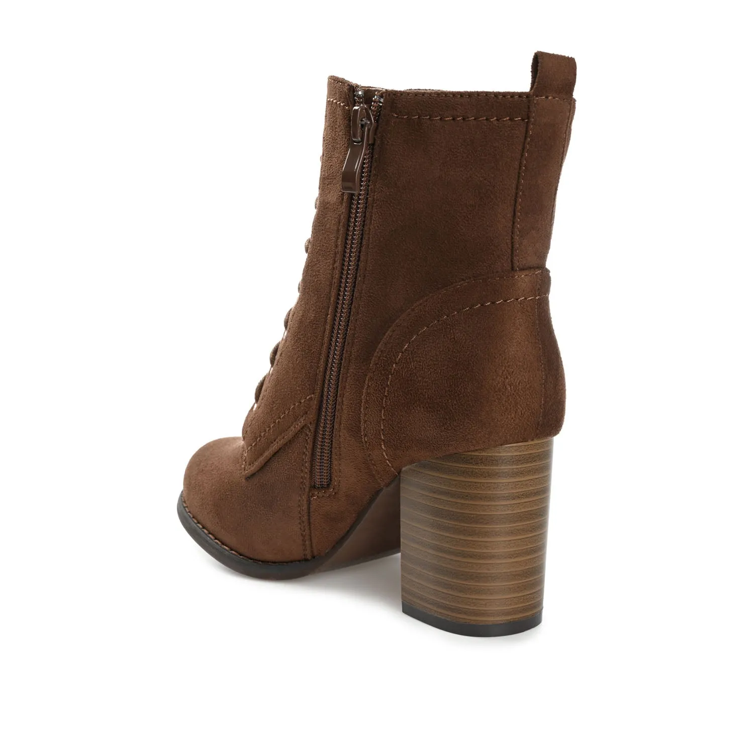 BAYLOR LACE-UP BOOTIES IN FAUX SUEDE