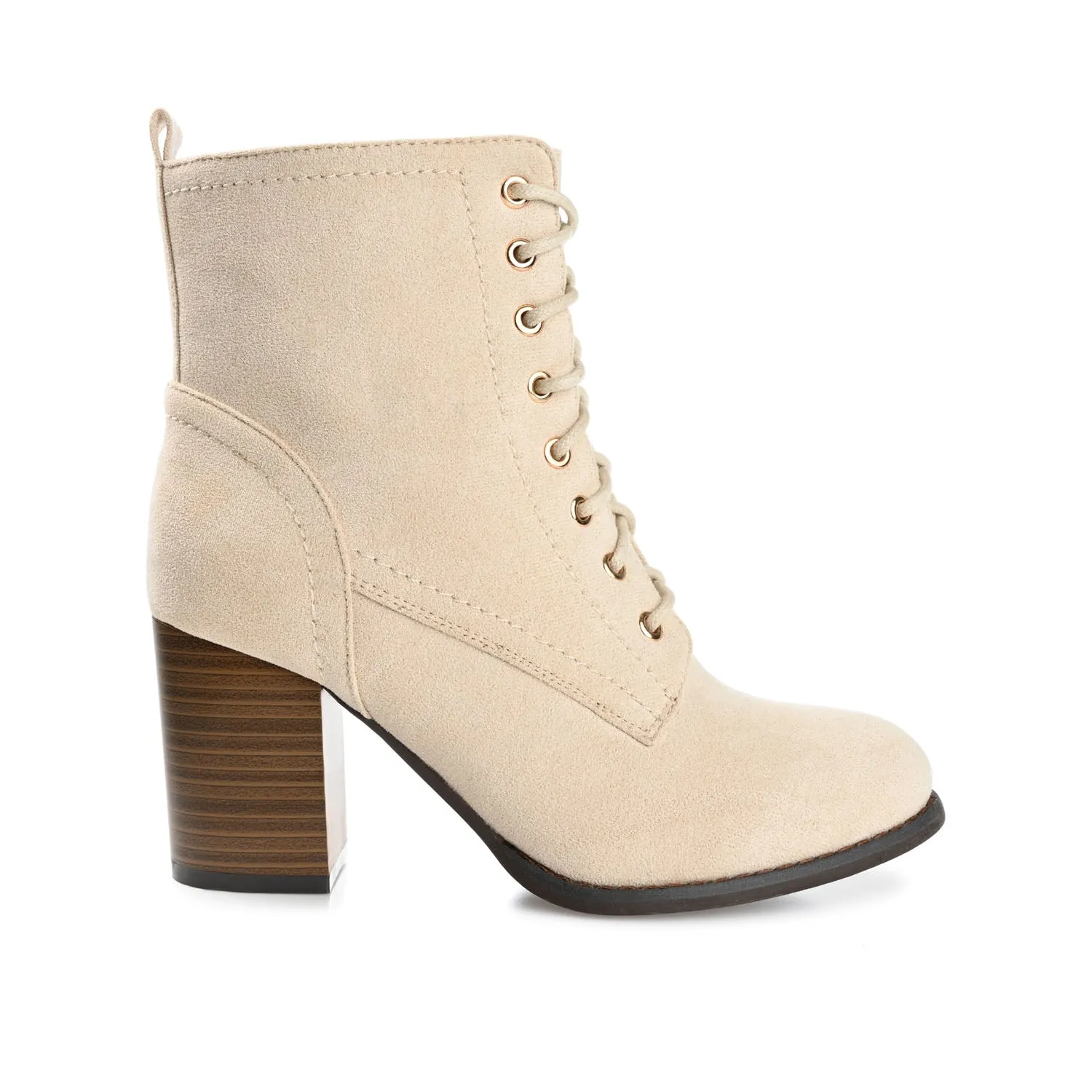 BAYLOR LACE-UP BOOTIES IN FAUX SUEDE