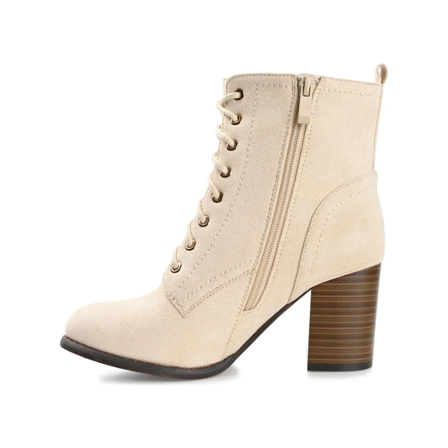 BAYLOR LACE-UP BOOTIES IN FAUX SUEDE