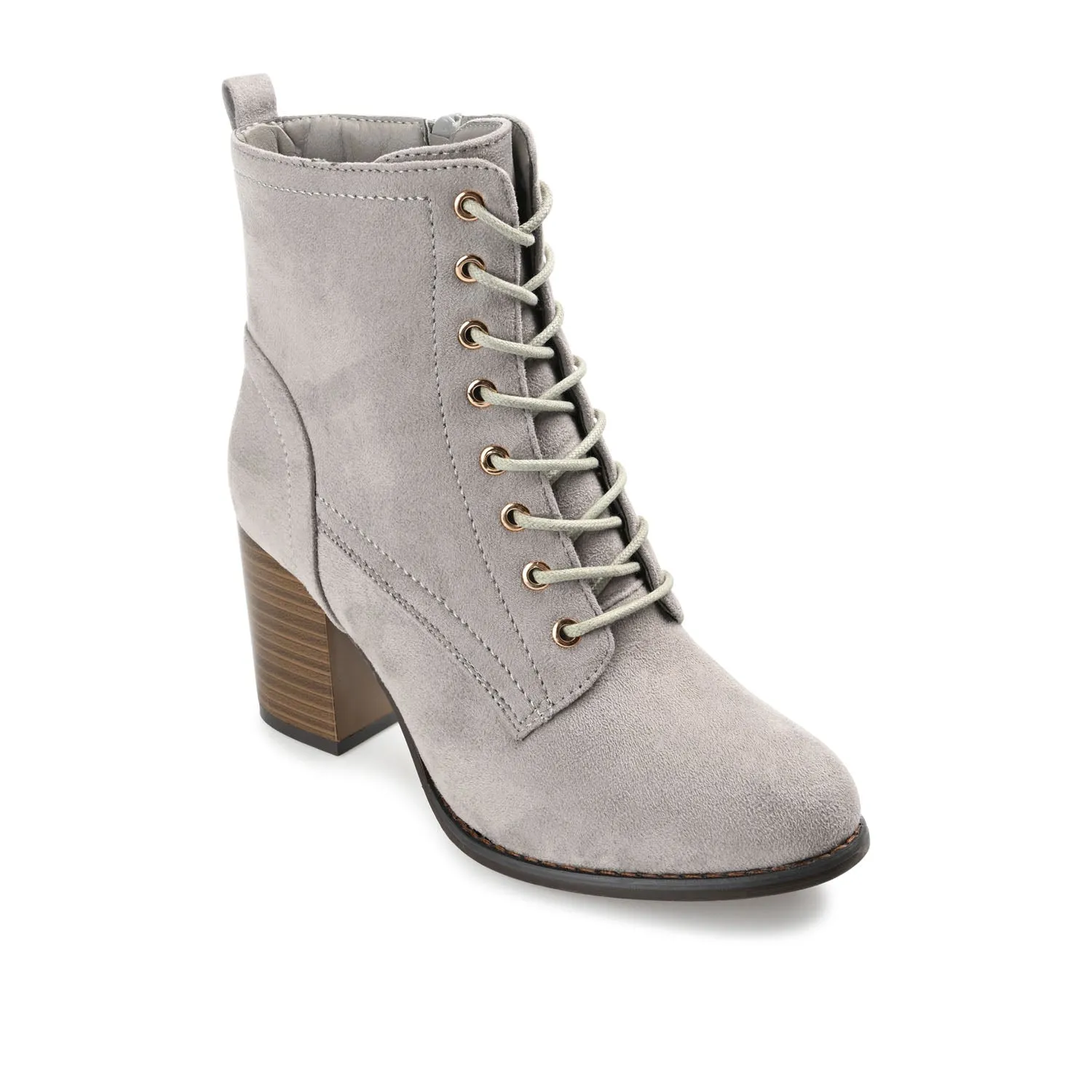 BAYLOR LACE-UP BOOTIES IN FAUX SUEDE