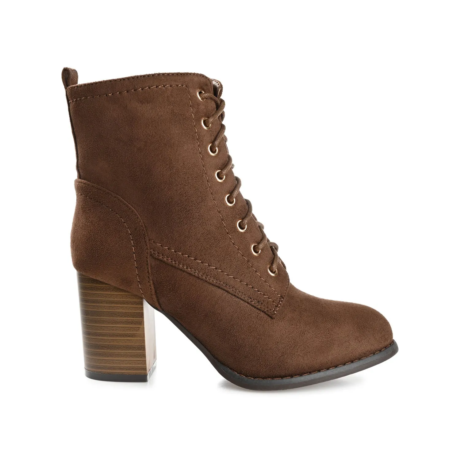 BAYLOR LACE-UP BOOTIES IN FAUX SUEDE