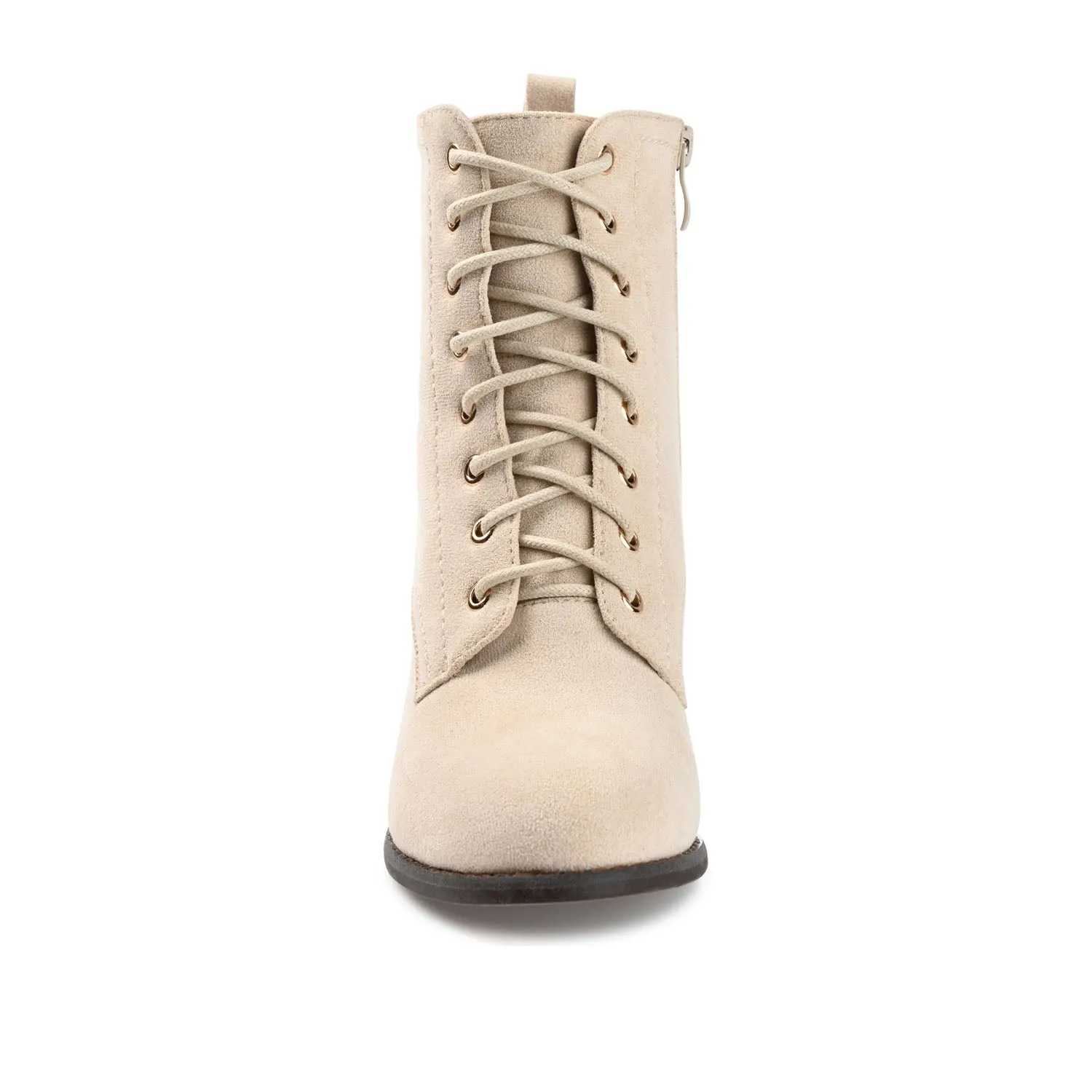 BAYLOR LACE-UP BOOTIES IN FAUX SUEDE