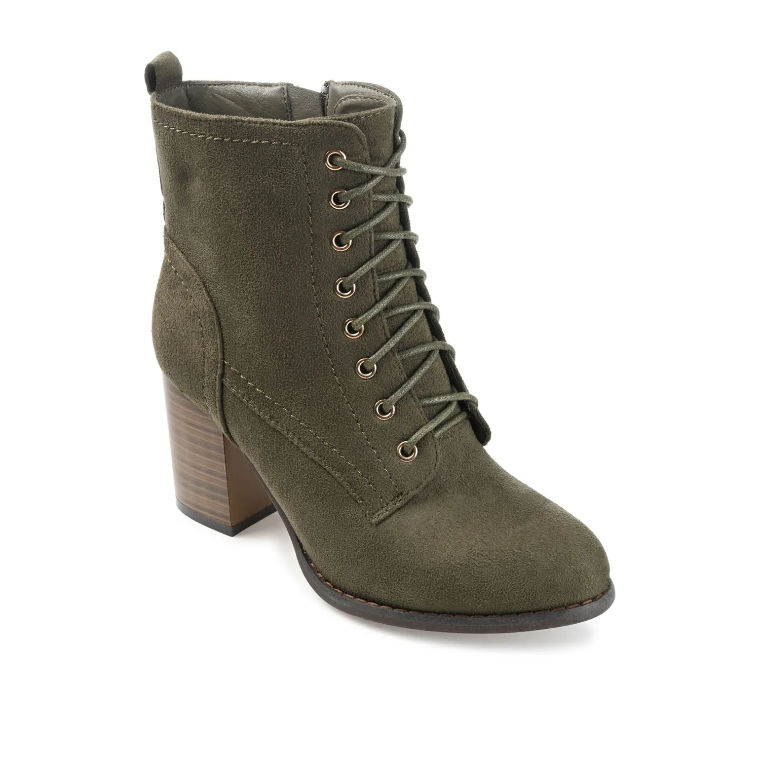 BAYLOR LACE-UP BOOTIES IN FAUX SUEDE