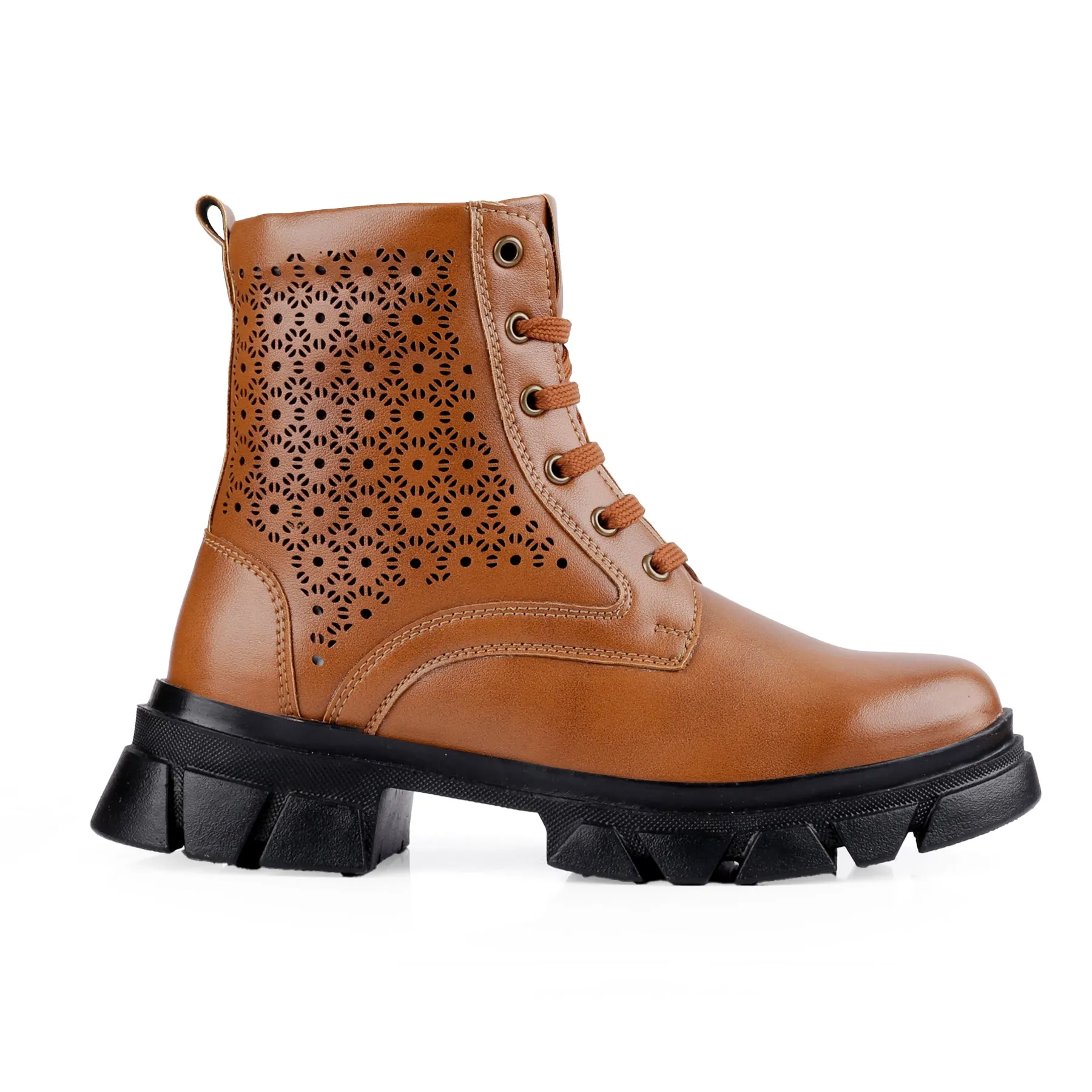 Bxxy's High Ankle Detailed Lace-up Boots for Women