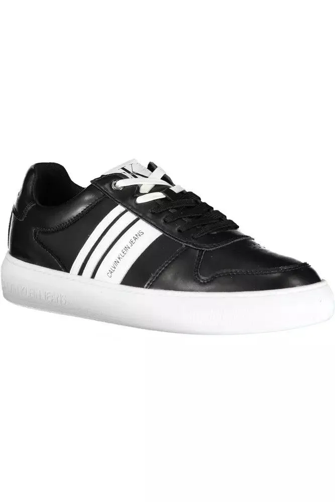 Calvin Klein Sleek Black Sports Sneakers with Contrasting Accents