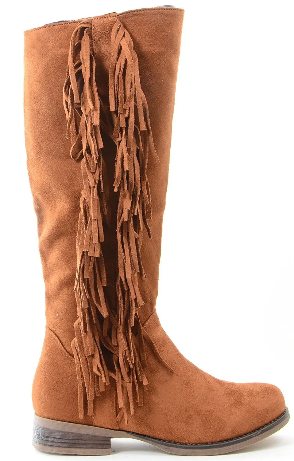 Camel Ailsa Fringe Vegan Suede Women's Knee Boot