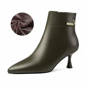 ChicElegance Leather Winter Boots with Plush Interior