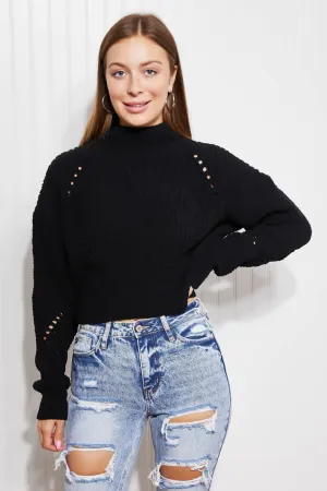 Chilly Morning Cropped Turtleneck Sweater