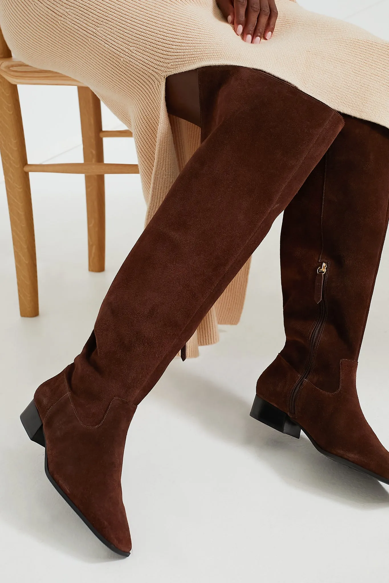 Cinnamon Coffee Over the Knee Helena Boots