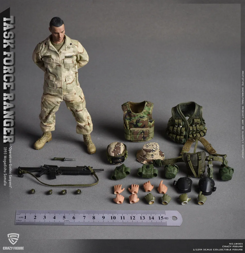 CRAZY FIGURE LW003 US Military 75th Rangers Regiment - Grenadier 1/12 Scale Figure