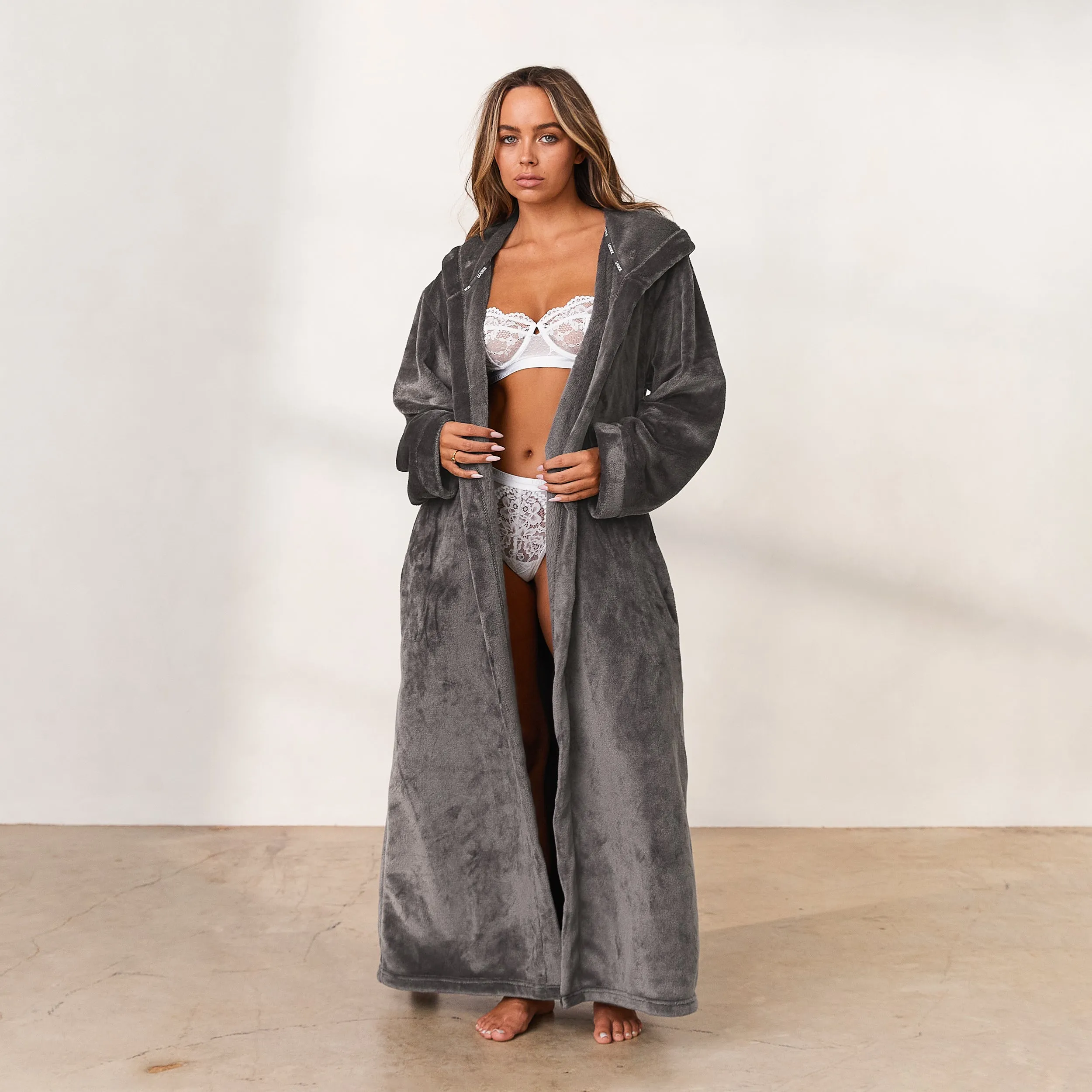 Cuddle Me Dressing Gown - Charcoal