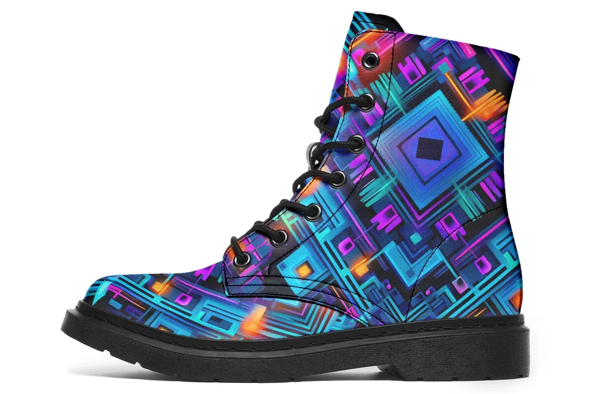 Cyan Convergence Combat Boots