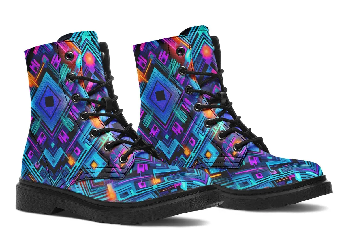 Cyan Convergence Combat Boots