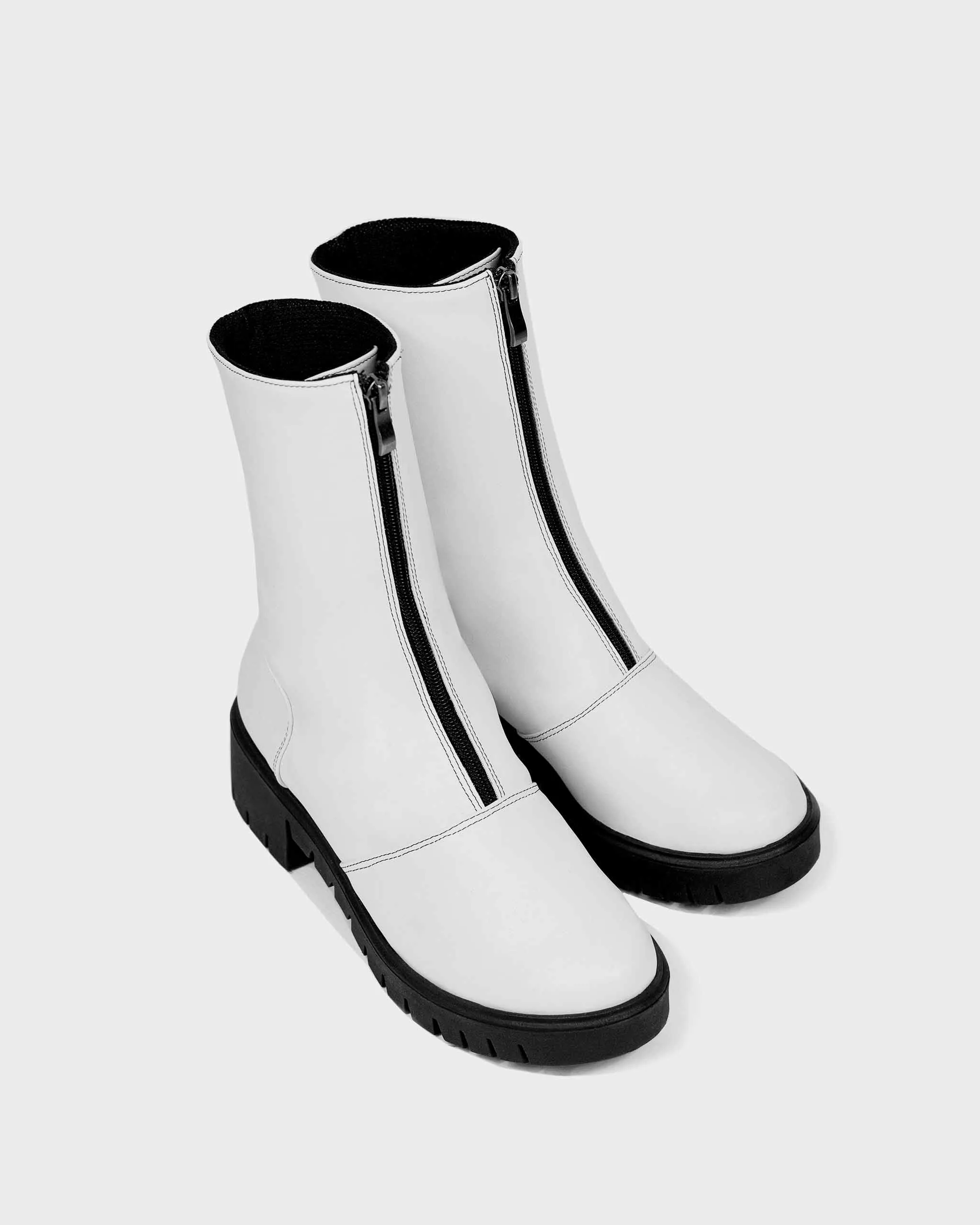 Cyber Desserto® Cactus Leather Vegan Ankle Boots | White