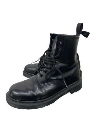 Dr Marten Shoe Size 7 Black Leather Combat Laces Boots