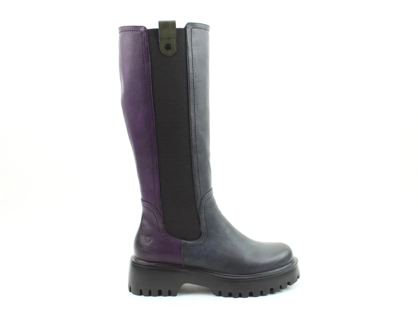 Heavenly Feet Zinnia Womens Purple/Navy/Khaki Multi Litesoles Zip Up Tall Boots