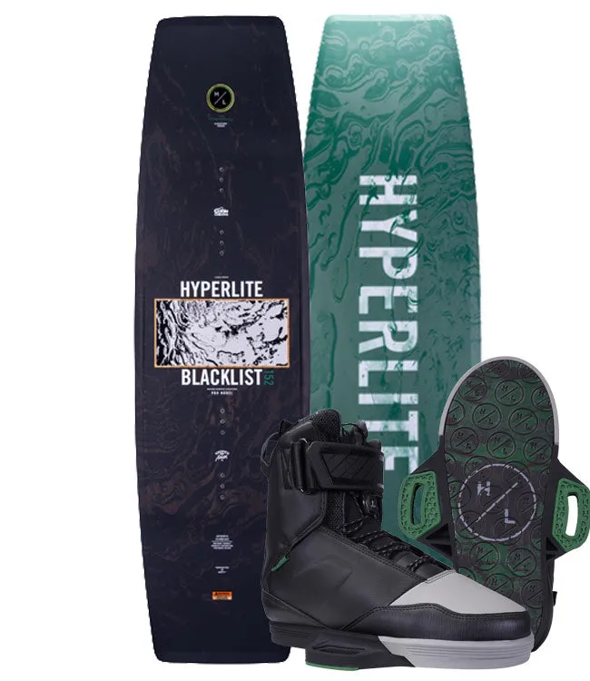 Hyperlite Blacklist Cable Wakeboard Package with Scout Boots (2024)