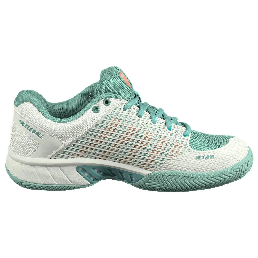 K-Swiss Women's Express Light Pickleball - Blanc de Blanc/Nile Blue