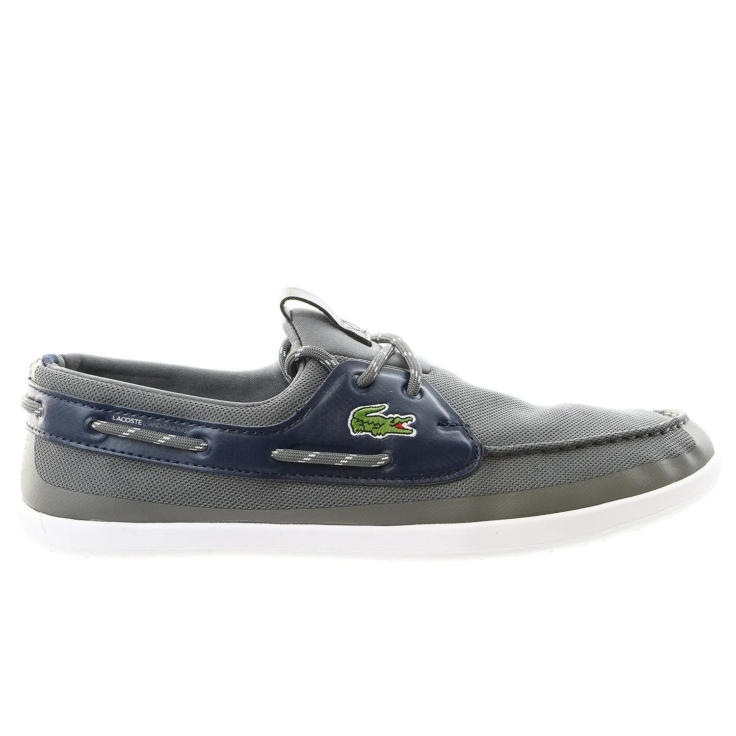 Lacoste Light and Sailing PIQ Moccasin Boat Shoe - Dark Blue/Red - Mens