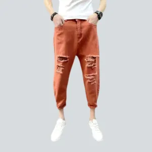 Loose color men's jean pants