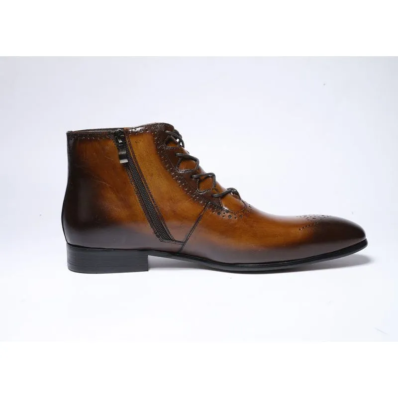 LuxeLeather Exotic Lace-up Ankle Derby Boots