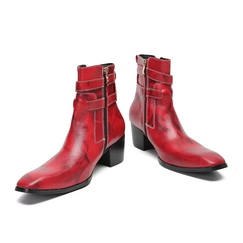 LuxeZip Elegant Leather Ankle Boots