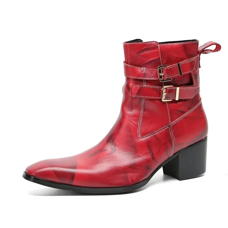 LuxeZip Elegant Leather Ankle Boots