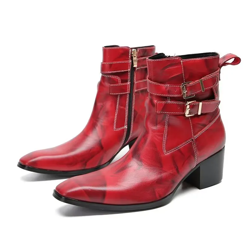 LuxeZip Elegant Leather Ankle Boots