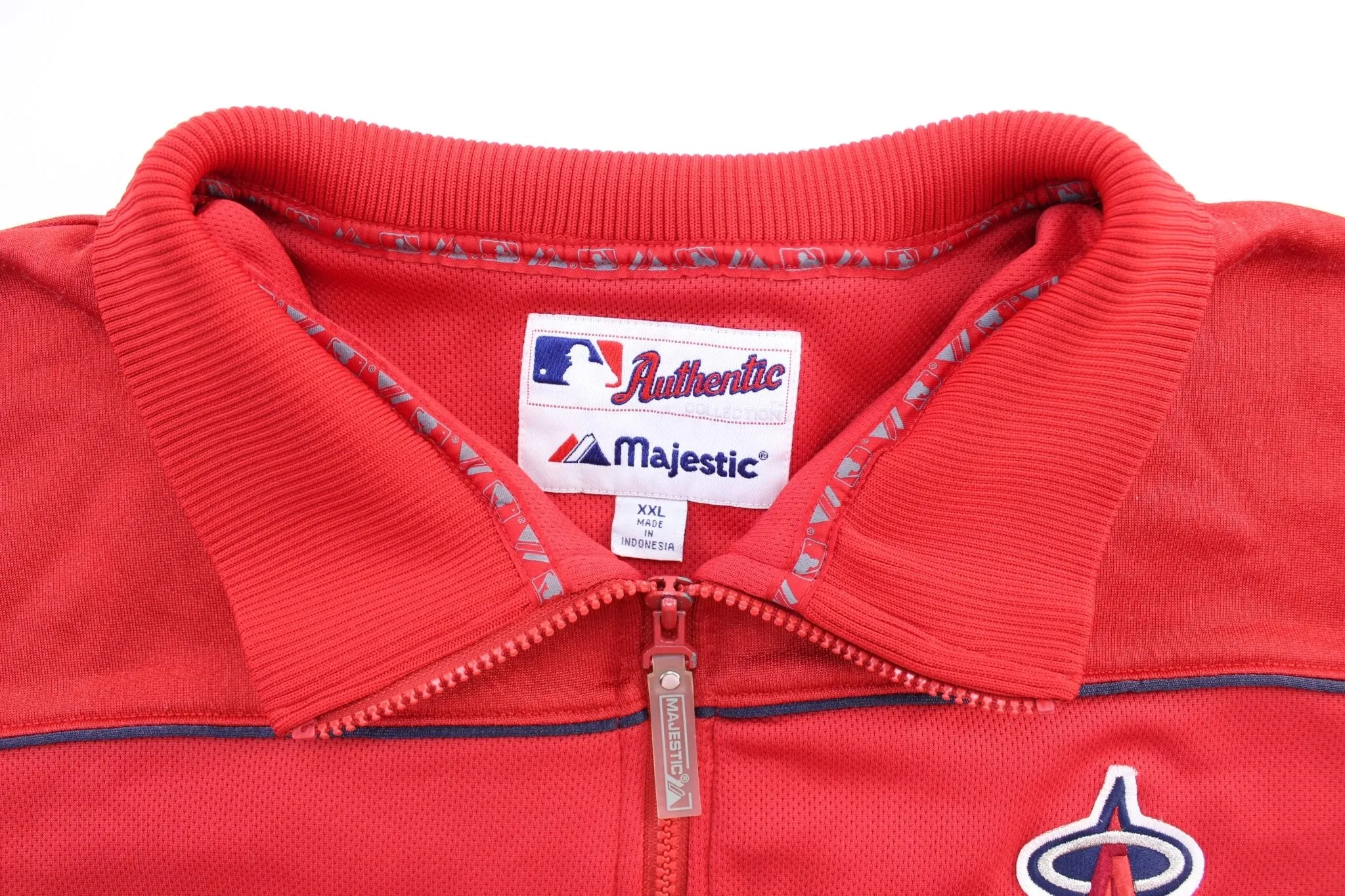 Majestic Embroidered Los Angeles Angels Red Zip Up Jacket