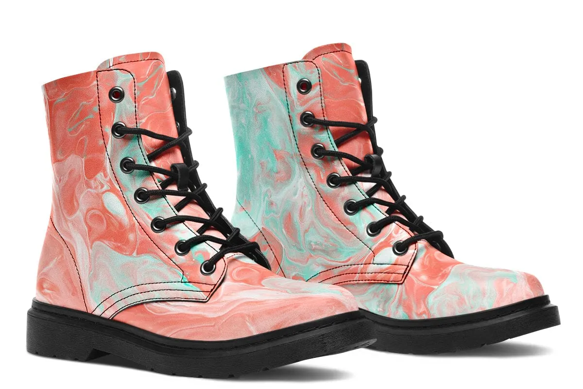 Marble Combat Boots